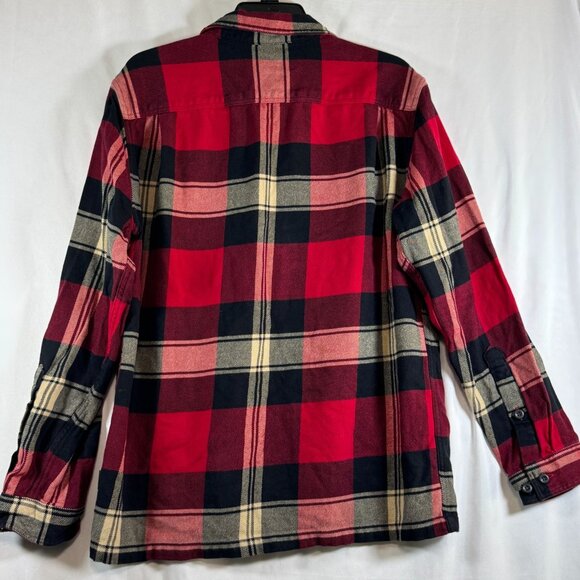 Patagonia Mens Organic Cotton Red & Black Plaid Button-Up Long Sleeve Shirt Size - Picture 3 of 9
